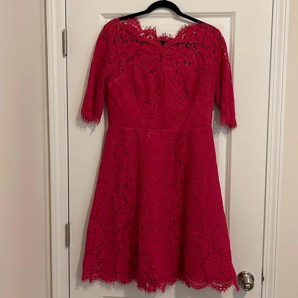 Pink midi lace dress in UK Size 14